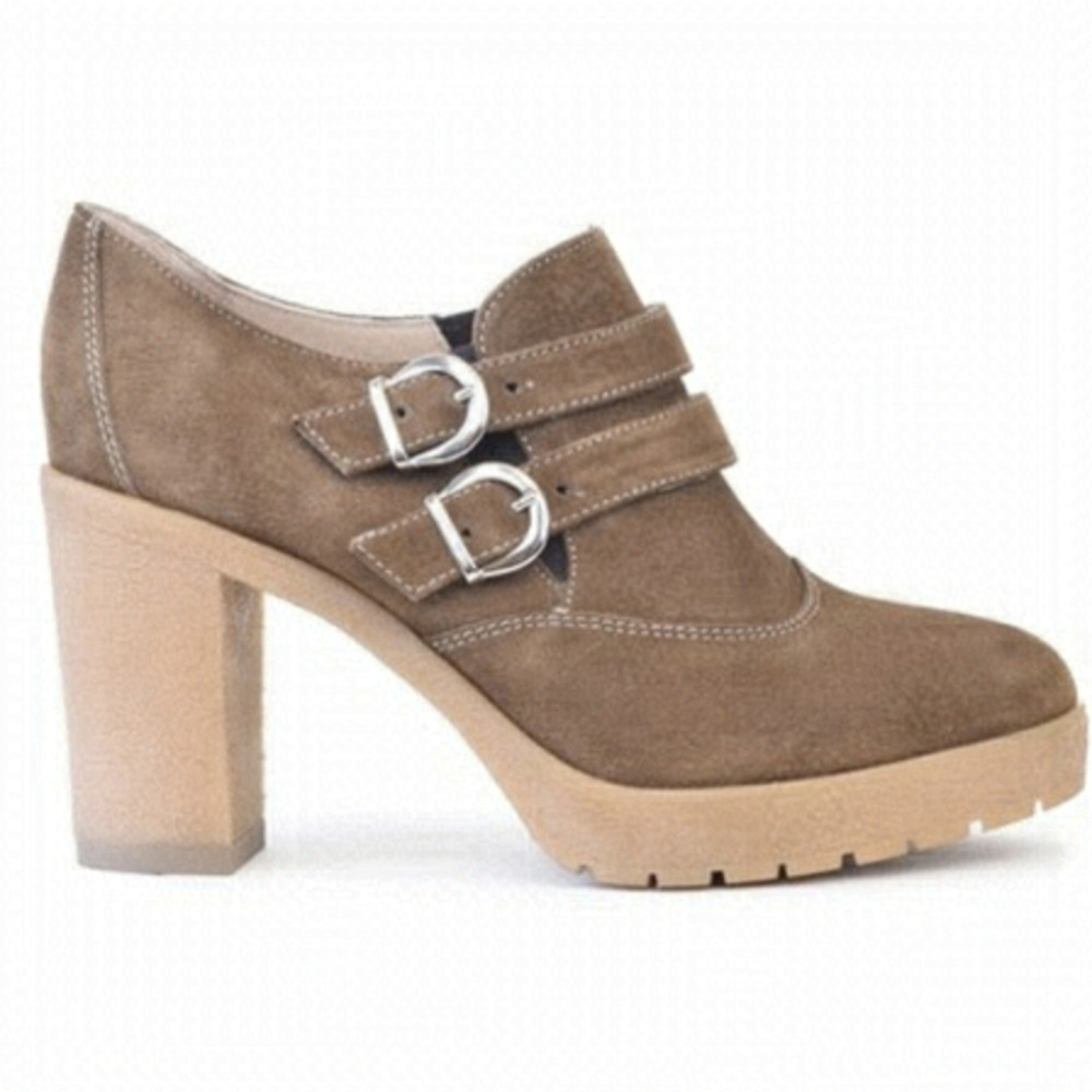 Italian Suede Leather Platform Heels